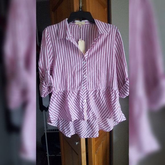 button down peplum blouse